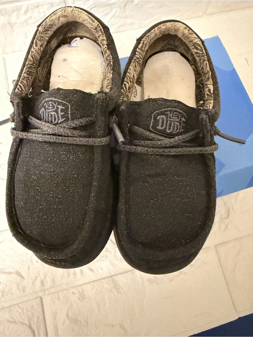 Hey Dude Kids Black Slip-On Moccasins